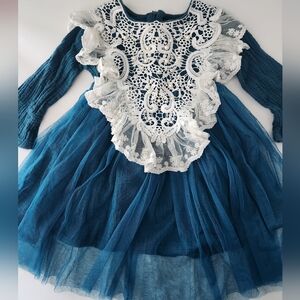 Trish Scully Child Toddler 2 Victorian Renaissance Inspired Lace Beaded Dress